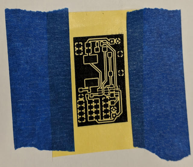 PCB Printed on toner transfer paper