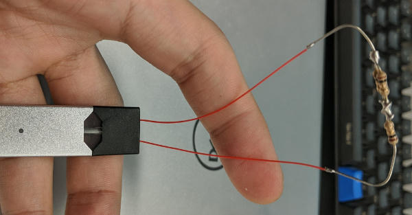 Modified JUUL Pod with Resistors